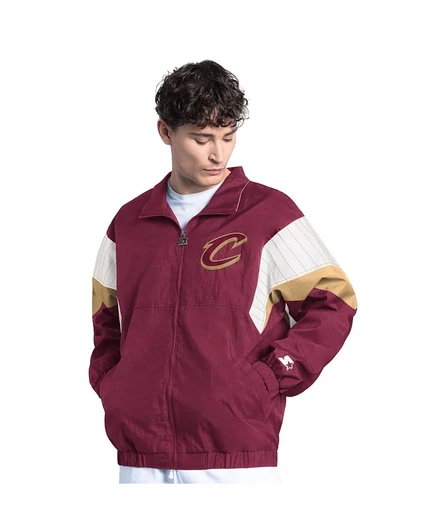 Мужская куртка Starter Yard Line Cleveland Cavaliers на молнии, бордовая