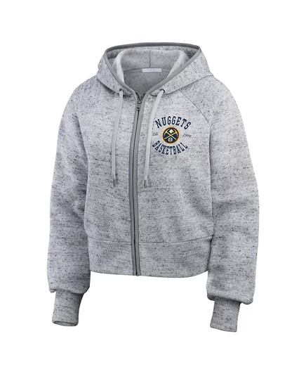 Женская толстовка Heather Grey Denver Nuggets с радиатором в крапинку на молнии от Erin Andrews heather gray
