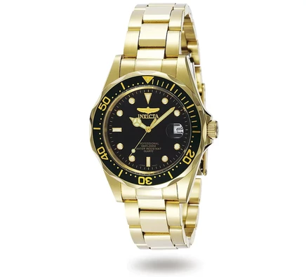 Мужские кварцевые часы Invicta 8936 Pro Diver с черным циферблатом и 3 стрелками gold