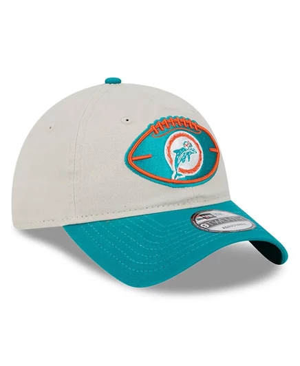 Мужская кепка New Era Stone/Aqua Miami Dolphins 2024, с регулируемой длиной 920 см. stone, aqua