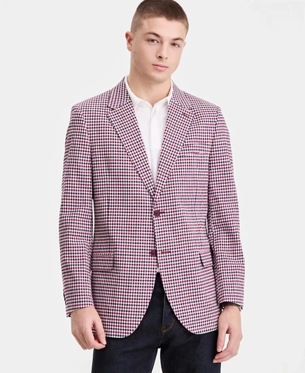 Мужской пиджак Nautica, современный крой, красная клетка
