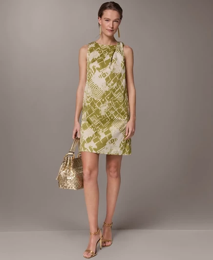 Женское платье Donna Karan New York с абстрактным принтом, зеленое