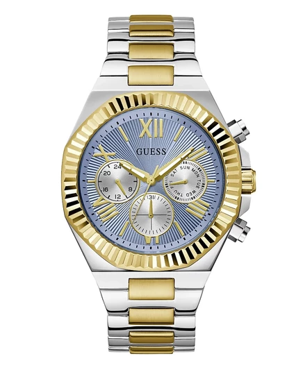Мужские часы Guess, 44 мм, двухцветные, серебристые