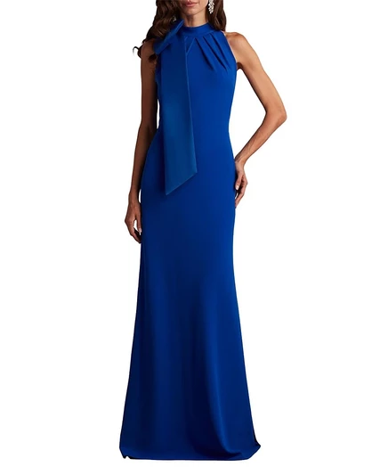Женское платье Tadashi Shoji Sims с бантом, голубое