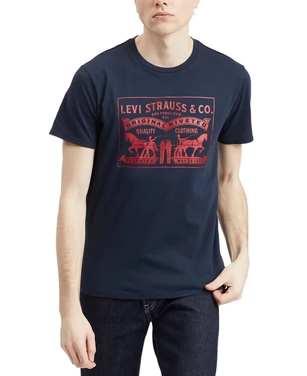 Мужская футболка Levi's 2-Horse, темно-синяя