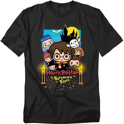 Мужская футболка Harry Potter Chibi, черная