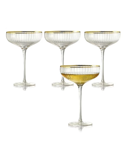 Бокалы-купе Qualia Glass Rocher, 4 шт., 370 мл, золотистые