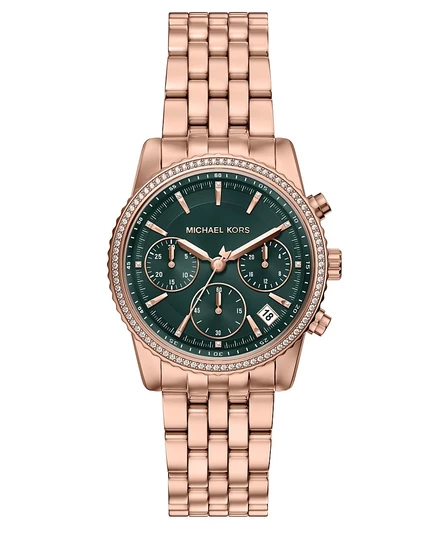 Женские часы Michael Kors Bryant Chronograph из нержавеющей стали цвета розового золота, 35 мм, розового цвета