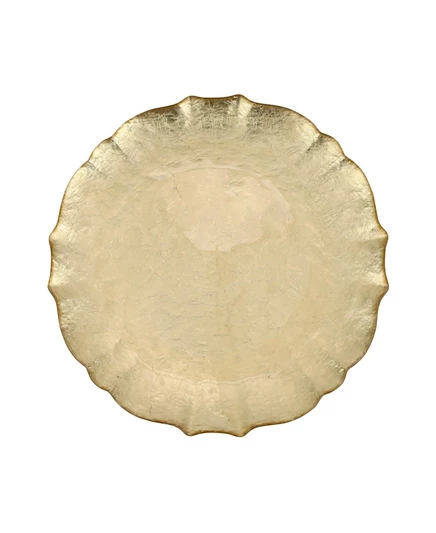 Тарелка Vietri Baroque 10.5″ стеклянная, золотая