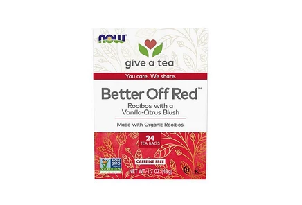 Чай ройбос NOW Foods Better Off Red ваниль-цитрус, 24 пакета