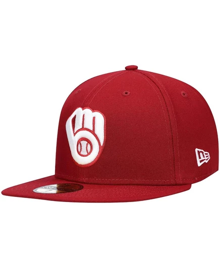 Мужская кепка Cardinal Milwaukee Brewers с логотипом белого цвета 59-го размера. cardinal