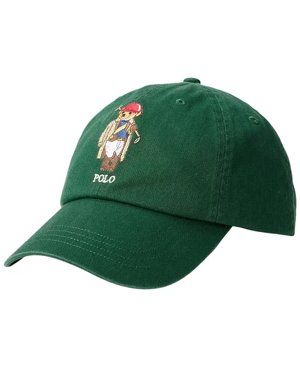 Мужская бейсболка Polo Ralph Lauren из саржи Polo Bear зеленого цвета