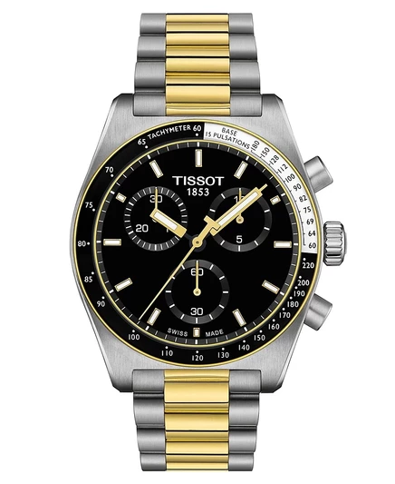 Мужские часы Tissot PRS 516 хронограф, 40 мм, двухцветные
