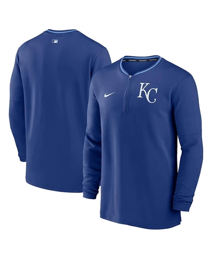 Мужской пуловер Nike Kansas City Royals с 1/2-молнией, синий