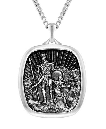 Мужское колье Vincero David & Goliath, серебристое