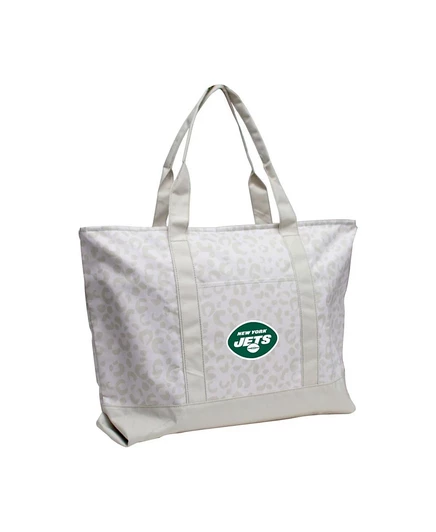 Сумка-тоут Logo Brands New York Jets леопард, белая