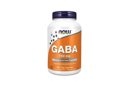 Now Foods GABA ,750 мг, 200 растительных капсул без цвета