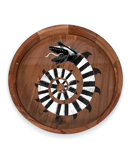 Поднос Toscana Beetlejuice со стеклянной вставкой, коричневый