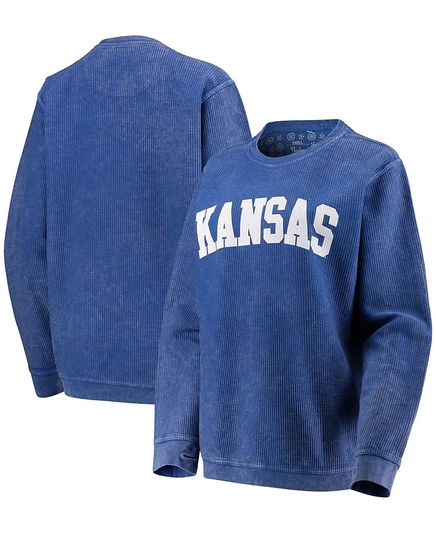 Женский пуловер pressbox kansas jayhawks comfy cord, синий