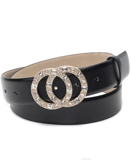 Пояс со стразами в два круга от I.N.C. International Concepts, созданный для Macy's black
