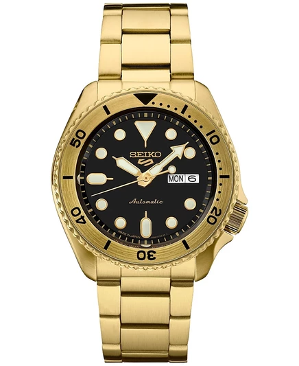 Мужские часы Seiko 5 SRPK18, 43 мм, золотистые