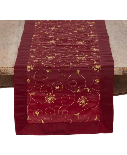 Дорожка Saro Lifestyle с вышивкой, 41×183 см, бордо