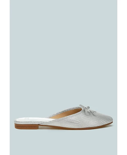 Женские мюли Rag & Co. Jaylor с бантом, серебристые