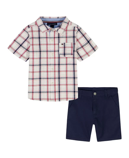 Мальчиковый комплект Tommy Hilfiger рубашка и шорты 2 шт., разноцветный