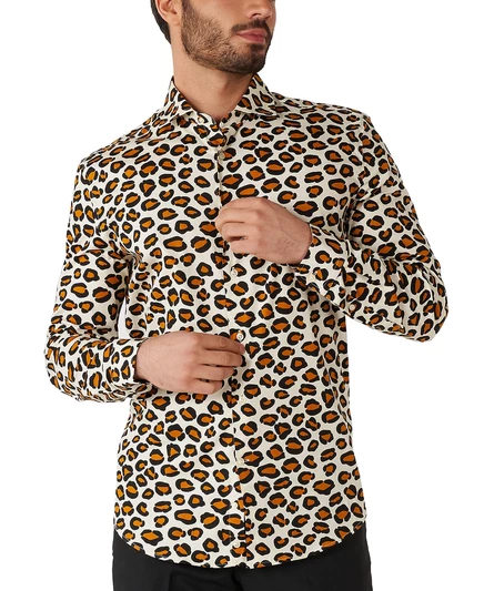 Мужская рубашка Crazy Party от OppoSuits - Мужская рубашка на пуговицах с длинным рукавом - Приталенный крой - Длинный рукав beige/khaki