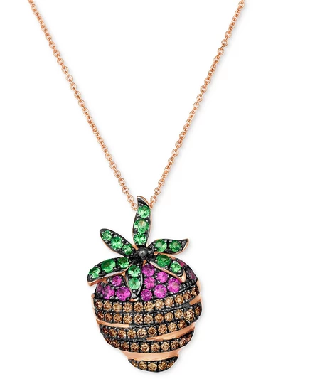 Подвеска Le Vian GODIVA Chocolate Covered Strawberry 14k розовое золото