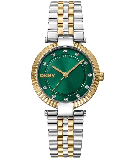 Женские часы DKNY Essential Glitz 30 мм, двухцветные, темно-зеленые