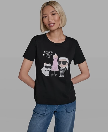 Женская футболка Karl Lagerfeld Paris, черная