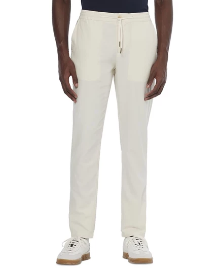 Мужские брюки scotch & soda warren льняные с кулиской, кремовые