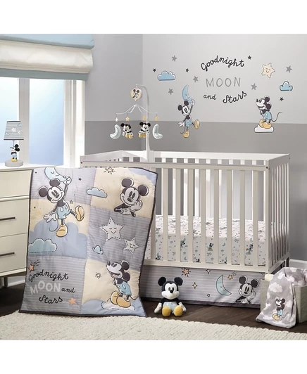 Комплект постельных принадлежностей для детской кроватки Lambs & Ivy Disney Baby Moonlight с Микки Маусом, состоящий из 3 предметов