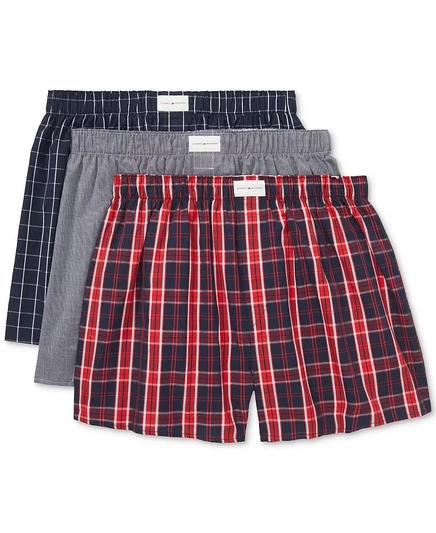 Мужские боксеры Tommy Hilfiger 3 шт. хлопок поплин, красные