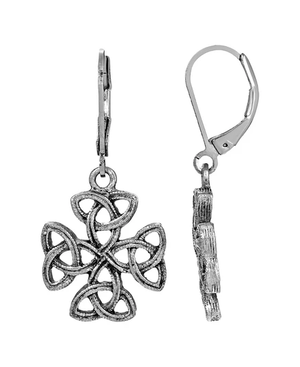 Серьги Symbols Of Faith кельтский тринити-крест, серебристые