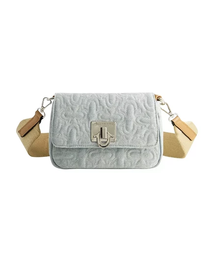  СТЕГАНЫЙ ДЖИНСОВЫЙ КЛАПАН В ВИДЕ ПОДКОВЫ light blue