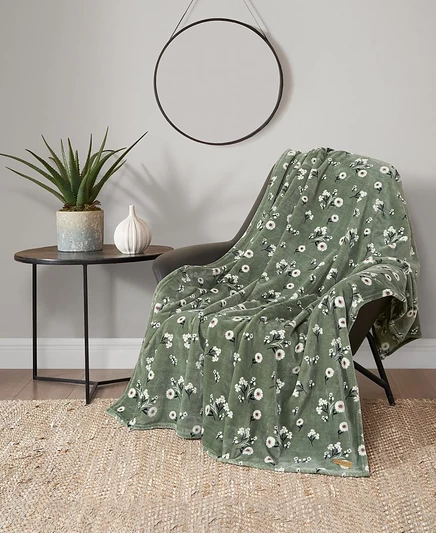 Уютное плюшевое покрывало Lucky Brand Daisy с цветочным рисунком, 50