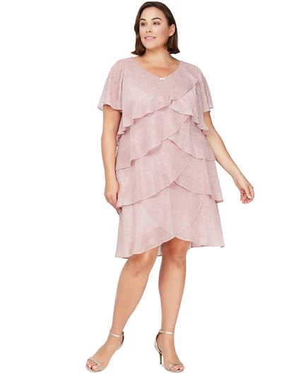 Женское платье SL Fashions большого размера, розовое