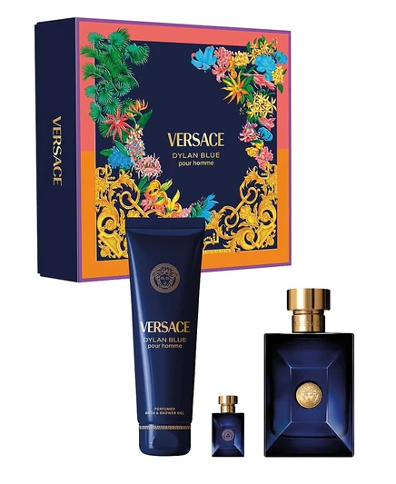 Мужской набор туалетной воды Versace Dylan Blue, 3 предмета