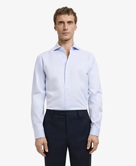 Мужская рубашка Mango Slim-Fit из твила, синяя