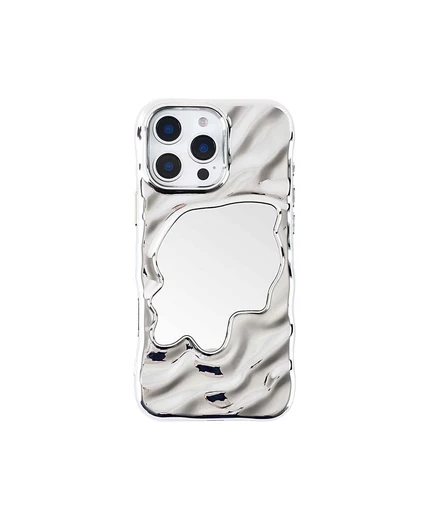 Зеркальный чехол Auramma Silver для iPhone 16 Pro Max серебристый