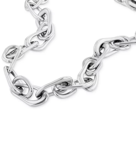 Колье-ошейник Calvin Klein Statement Link 14″+2″, серебристое