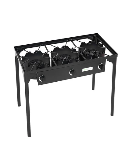 Газовая плита SlickBlue, 3 конфорки, 225 тыс. БТЕ, черная