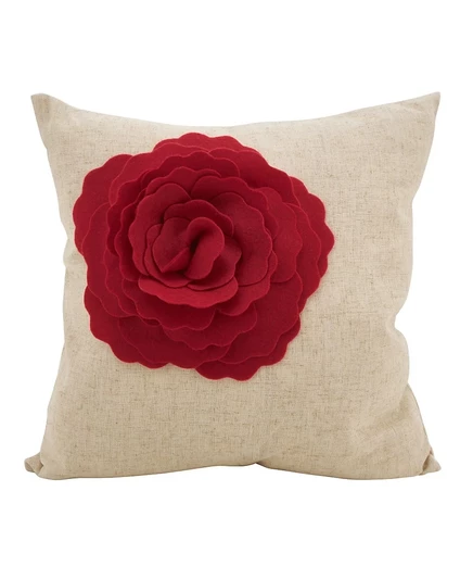 Декоративная подушка SARO LIFESTYLE Rose Flower 46×46 см, красная