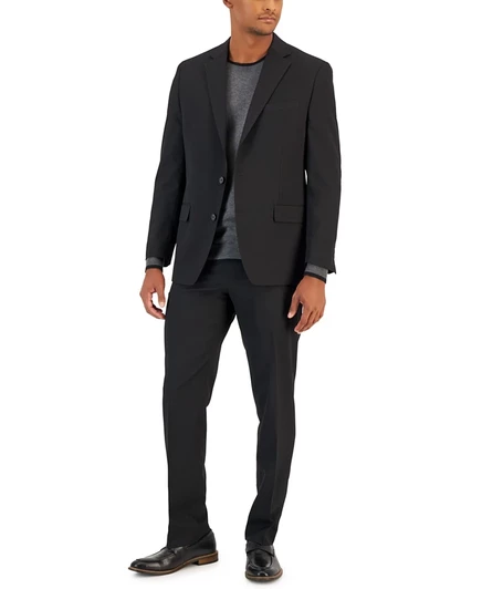  Мужские облегающие костюмы Flex Plain Slim Fit black
