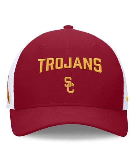 Мужская кепка Nike Cardinal/White USC Trojans Prime Time City Trucker с регулируемой посадкой cardinal, white
