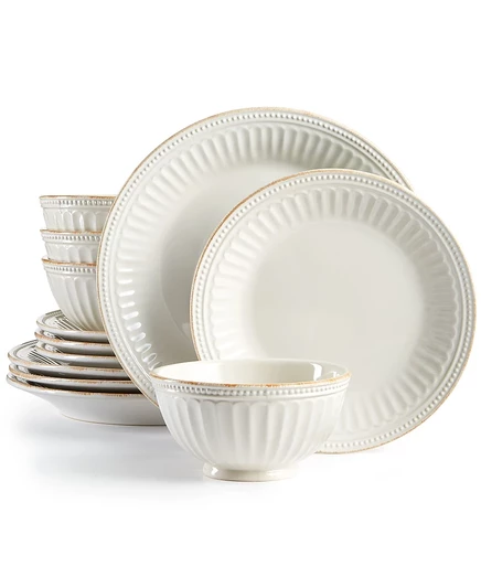 Сервиз Lenox French Perle Groove 12 пр. на 4 персоны, белый
