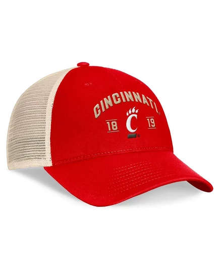 Мужская кепка с регулируемой посадкой Cincinnati Bearcats Heritage Waylon Trucker от Top of the World красного цвета red, natural