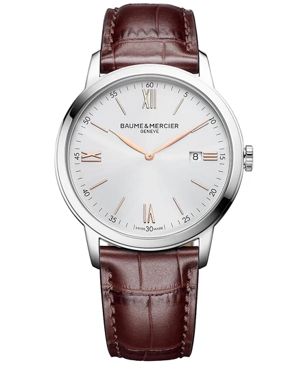 Мужские часы Baume & Mercier Classima 42 мм, красно-коричневый